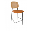 MEMPHIS - Orange PU Leather steel and wood bar Chair