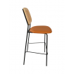 MEMPHIS - Chaise de bar simili cuir orange