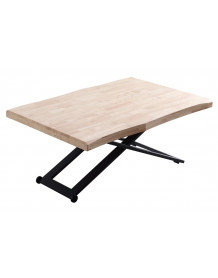 MATIKA 2 - Table basse relevable bois et acier noir L120