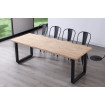 MATIKA - Extendable oak and steel dining table