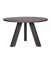 RHONDA - Round black wood table L129