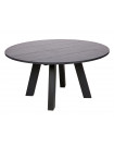 RHONDA - Round black wood table D 150