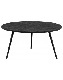 LEO - Table basse ronde en teck noir D 74