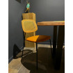 MEMPHIS - Orange PU Leather steel and wood Dining Chair