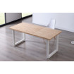 Mesa de comedor rectangular extensible de madera blanca