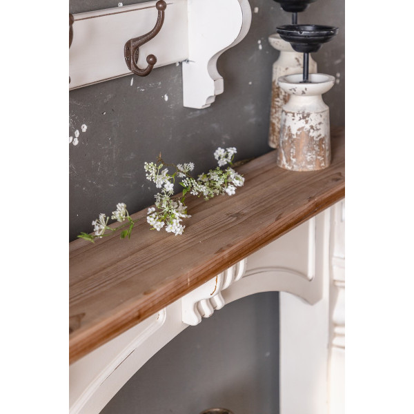 dekorie Console de cheminée Cheminée décorative Manteau de cheminée en Bois  Blanc Antique prêt à l'emploi : : Cuisine et Maison