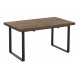 MATIKA - Tavolo da pranzo allungabile in legno scuro e acciaio nero L180