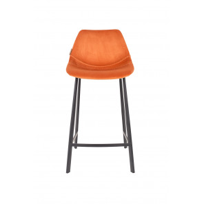 FRANKY 65 - Chaise de comptoir velours orange