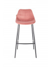 FRANKY 80 - Pink velvet bar stool