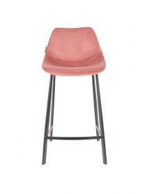 FRANKY 65 - Chaise de comptoir velours rose