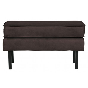 RODEO - Footstool in black leather