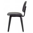 CHARLES - Imitation leather and wood chair black