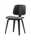 CHARLES - Imitation leather and wood chair black
