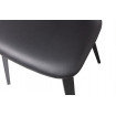 CHARLES - Stuhl in Lederoptik und schwarzem Holz