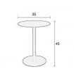 Snow black side table - size