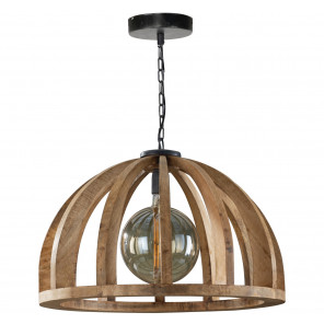 Lámpara colgante de cúpula de madera