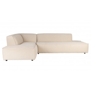 FAT FREDDY - Gran sofá esquinero izquierdo en terciopelo crema