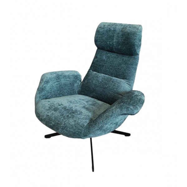 ASTI - Blue velvet wivel armchair