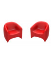 BLOW - 2 fauteuils d'extérieur rouges