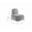 POPY - Original armchair in 3 colors fabric