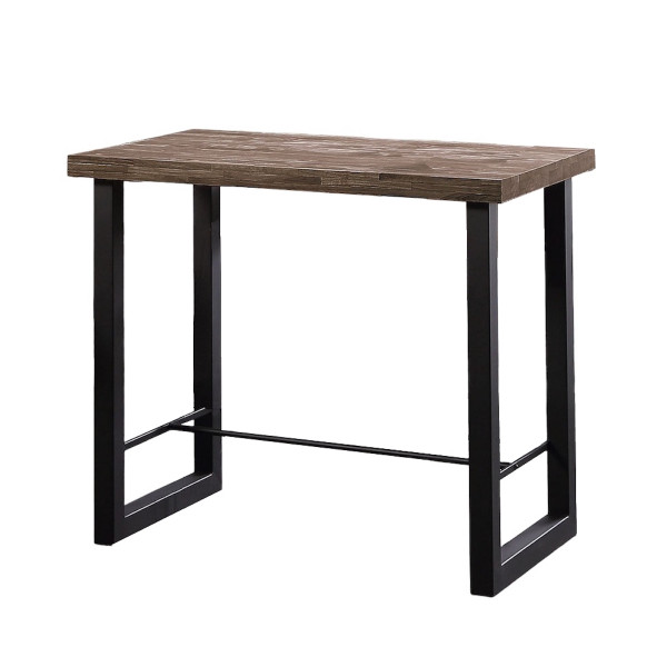 BODEGA - Table haute en acier et chêne foncé L 120
