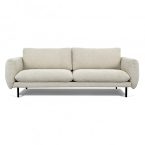 SOFT - 3 seater beige fabric sofa