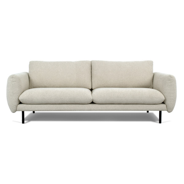 SOFT - 3 seater beige fabric sofa
