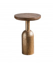 PLOT - Table basse bois et métal doré D43