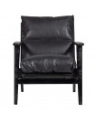 HOUSTON - Retro black leather armchair