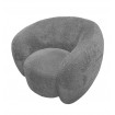 MOON - Armchair in grey Teddy fabric