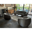 MOON - Grey Fabric 3 Seaters Sofa