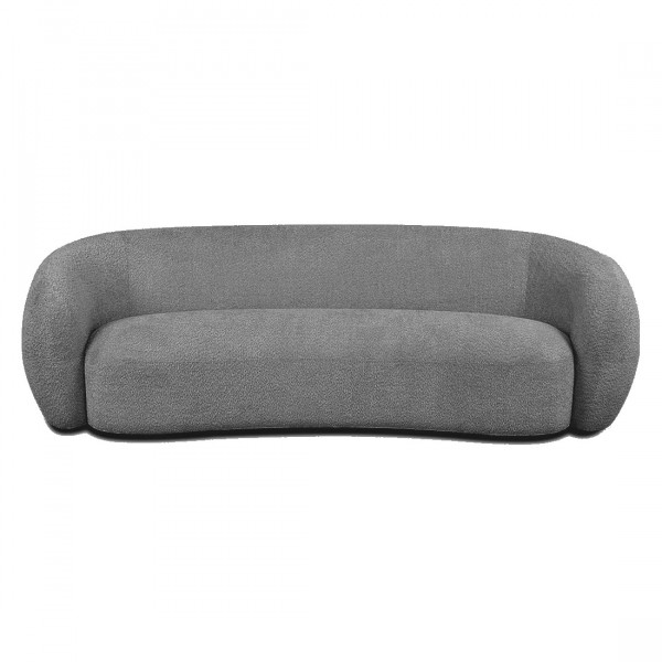 MOON - Sofá de 3 plazas en tejido bouclé gris