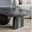 STEPPE - Table de salon ovale en bois de manguier noir L 110