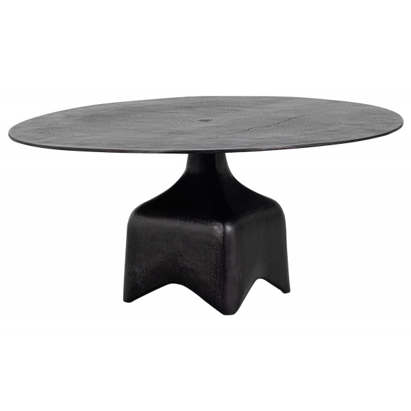 FOSS - Table de salon ronde en aluminium noir D 75