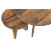 HAILEY - Set di 2 tavolini rotondi in legno e acciaio