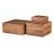 PIM - Lote de 3 mesas de centro cuadradas de madera nogal