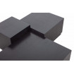 PIM - Lote de 3 mesas de centro cuadradas de madera negra