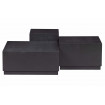 PIM - Set aus 3 quadratischen Couchtischen aus schwarzem Holz