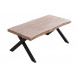 KAMILA - Tavolino in legno e acciaio, nero L120