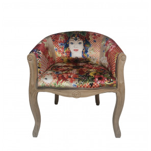 ESPERANZA - Bergère armchair in baroque red velvet