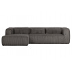 BEAN - Left corner sofa 5 seats grey velvet L305