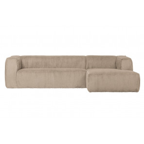 BEAN - Right corner sofa 5 seats beige velvet L305