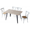 ROBLE - Extendable oak and black steel dining table