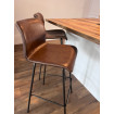 BOSTON - chaise de bar aspect cuir vintage