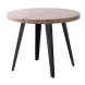 MATIKA - Ausziehbarer runder Esstisch für 6 Personen aus Holz und Stahl schwarz