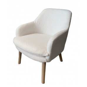 CALIN - Sessel aus weißem Kunstpelz