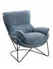 EASY - Armchair in blue velvet
