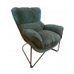 EASY - Armchair in green velvet