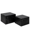 CUBIC - Set di tavoli quadrati in marmo nero