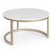 BUBBLE - Runde Tische aus Stahl und weißem Marmor